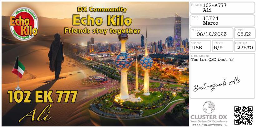 eQSL 102EK777 Mr. Ali